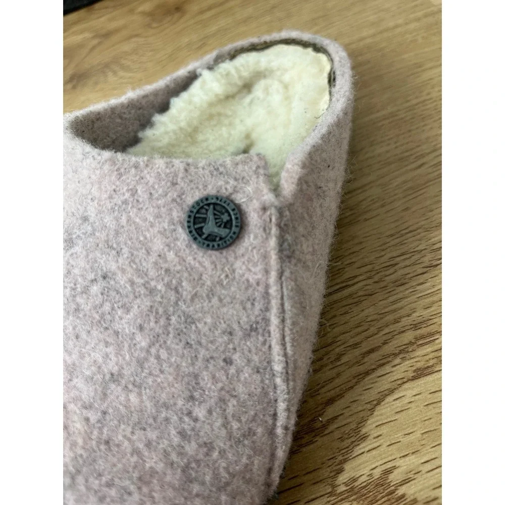 Birkenstock Zermatt Shearling Clog Kids 32 Light Rose Pink Wool Felt Slippers